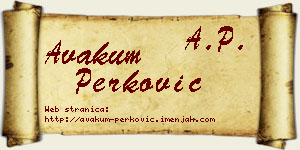 Avakum Perković vizit kartica